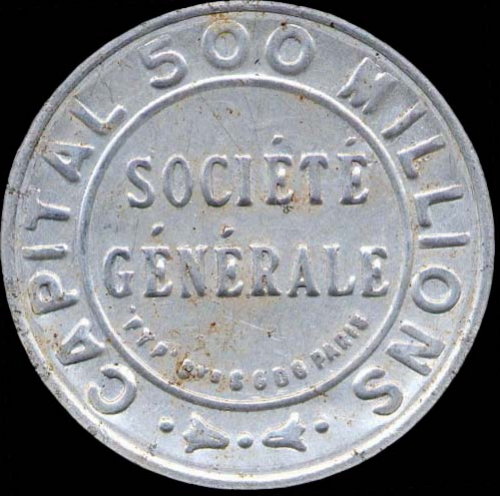 Timbre-monnaie Société Générale type 2b