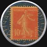 Timbre-monnaie Société Générale (type 2c) - 10 centimes rouge sur fond bleu - revers