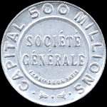 Timbre-monnaie Société Générale (type 1a) - 25 centimes bleu sur fond blanc - avers
