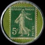 Timbre-monnaie Société Marseillaise de Crédit (type 4 grandes inscriptions) - 5 centimes vert sur fond vert - revers