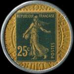 Timbre-monnaie Société Marseillaise de Crédit (type 2 grandes inscriptions) - 25 centimes bleu sur fond crème - revers