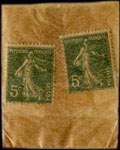 Timbre-monnaie Soieries Saint-Augustin - 10 centimes (2 x 5 centimes vert) sous pochette - revers