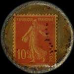 Timbre-monnaie Soldérine Bakers - 10 centimes rouge sur fond doré - revers