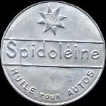 Timbre-monnaie Spidoléine (type 1 avec inscriptions non visibles au verso) - 5 centimes vert sur fond rouge - avers