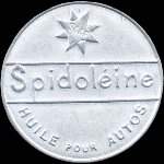 Timbre-monnaie Spidoléine (type 1 avec inscriptions non visibles au verso) - 10 centimes rouge sur fond bleu - avers