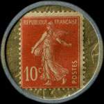 Timbre-monnaie Spidol�ine (type 2 avec inscriptions visibles au verso) - 10 centimes rouge sur fond vert - revers