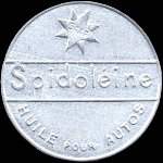 Timbre-monnaie Spidoléine (type 3 sur papier quadrillé) - 10 centimes rouge sur fond bleu - avers