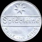 Timbre-monnaie Spidoléine (type 1 avec inscriptions non visibles au verso) - 20 centimes rose sur fond bleu - avers
