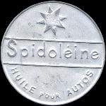 Timbre-monnaie Spidoléine (type 1 avec inscriptions non visibles au verso) - 25 centimes bleu sur fond orange - avers