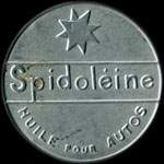 Timbre-monnaie Spidoléine (type 2 avec inscriptions visibles au verso) fauté sur SAAF - 5 centimes vert sur fond rouge - avers
