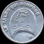 Timbre-monnaie Talon L.T.S. - 10 centimes rouge sur fond bleu - avers