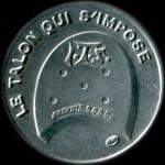 Timbre-monnaie Talon L.T.S. - 25 centimes bleu sur fond rouge - avers