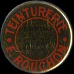 Timbre-monnaie Teinturerie E.Rouchon - 25 centimes bleu sur fond orangé - avers
