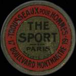 Timbre-monnaie The Sport - Type 2 (Breveté s.g.d.g.) - 10 centimes rouge sur fond bleu - avers