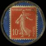 Timbre-monnaie The Sport - Type 2 (Brevet� s.g.d.g.) - 10 centimes rouge sur fond bleu - revers
