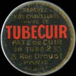 Timbre-monnaie Tubecuir - 8, rue Drouot - Paris - 10 centimes rouge sur fond rouge - avers