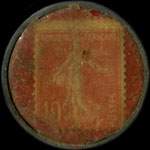 Timbre-monnaie Verdon grande liqueur - 10 centimes rouge sur fond rouge - revers