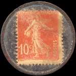 Timbre-monnaie Verney-Carron - 10 centimes rouge sur fond bleu-noir - revers