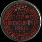 Timbre-monnaie Verney-Carron - 25 centimes bleu sur fond rouge - avers