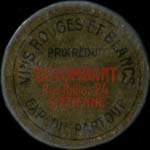 Timbre-monnaie Vins Colombant - 5 centimes vert sur fond dor� - avers