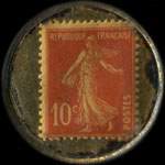 Timbre-monnaie Vins Colombant - 10 centimes rouge sur fond dor� - revers