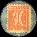 Timbre de 40 pfennig orange sur fond bleu-vert