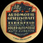 Timbre-monnaie Adler Automobile � Elberfeld - 5 pfennig brun sur fond bleu - avers
