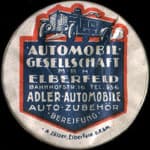 Timbre-monnaie Adler Automobile � Elberfeld - 5 pfennig lie-de-vin sur fond&nbsp;rose - avers
