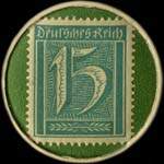 Timbre-monnaie Adler Drogerie - 15 pfennig bleu sur fond vert - revers