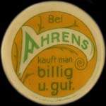 Timbre-monnaie Ahrens - Bei Ahrens kauft man billig u.gut. - 25 pfennig marron sur fond vert - avers