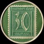 Timbre-monnaie Ahrens - Bei Ahrens kauft man billig u.gut. - 30 pfennig vert sur fond vert - revers