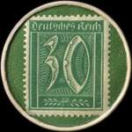 Timbre de 30 pfennig vert sur fond vert