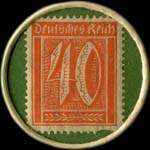 Timbre-monnaie Ahrens - Bei Ahrens kauft man billig u.gut. - 40 pfennig orange sur fond vert - revers
