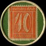 Timbre de 40 pfennig orange sur fond vert