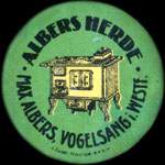 Timbre-monnaie Albers Herde � Vogelsang - 10 pfennig olive sur fond rouge - avers