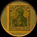 Timbre-monnaie Herrenhüte Allstädt à Cassel - 20 pfennig vert sur fond vert - revers