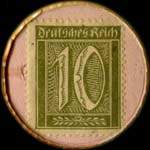 Timbre-monnaie Altgold à Krefeld - 10 pfennig olive sur fond rose - revers