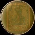 Timbre de 20 pfennig vert sur fond vert