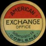 Timbre-monnaie American Exchange Office à Coblenz - 5 pfennig brun sur fond vert - avers