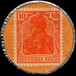 Timbre de 10 pfennig orange sur fond jaune-orang�