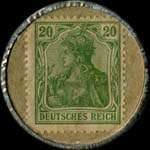 Timbre de 20 pfennig vert sur fond vert