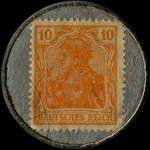Timbre-monnaie Atege - 10 pfennig orange sur fond gris - revers