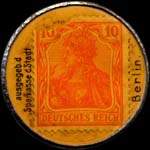 Timbre-monnaie Atlas Schuhkitt - 10 pfennig orange sur fond jaune - revers