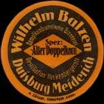 Timbre-monnaie Wilhelm Balzen à Duisburg Meiderich type 2 - 10 pfennig olive sur fond jaune - avers
