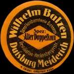 Timbre-monnaie Wilhelm Balzen à Duisburg Meiderich type 2 - 10 pfennig olive sur fond vert - avers