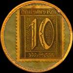 Timbre-monnaie Wilhelm Balzen à Duisburg Meiderich type 1 - 10 pfennig olive sur fond vert - revers