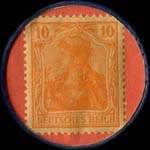 Timbre-monnaie Barmer-Ersatzkasse - Type Kenner behaupten 1.Klasse? - 10 pfennig orange sur fond rouge - revers
