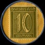 Timbre-monnaie Barmer-Ersatzkasse - Type Die krankenkasse der deutschen angestellten - 10 pfennig olive sur fond jaune - revers