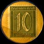 Timbre-monnaie Barmer-Ersatzkasse - Type Mit Flammenschrift... - 10 pfennig orange sur fond jaune - revers