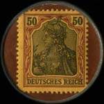 Timbre-monnaie Barmer-Ersatzkasse - Type Mit Flammenschrift... - 50 pfennig bicolore sur fond grenat - revers